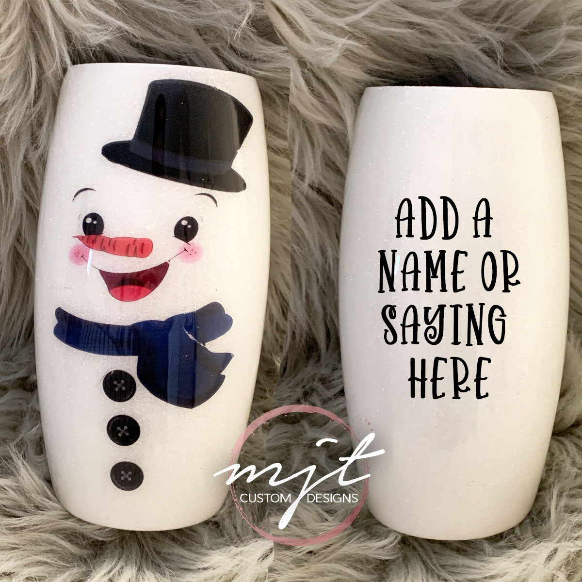 20oz Snowman Christmas Tumbler With Straw and Plastic Lid 