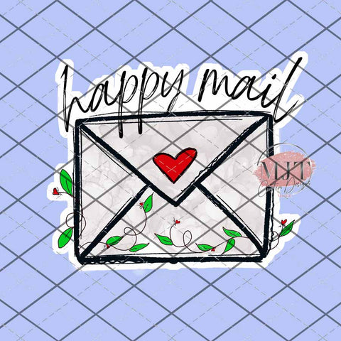 Happy Mail - PNG files - plain and sticker outline